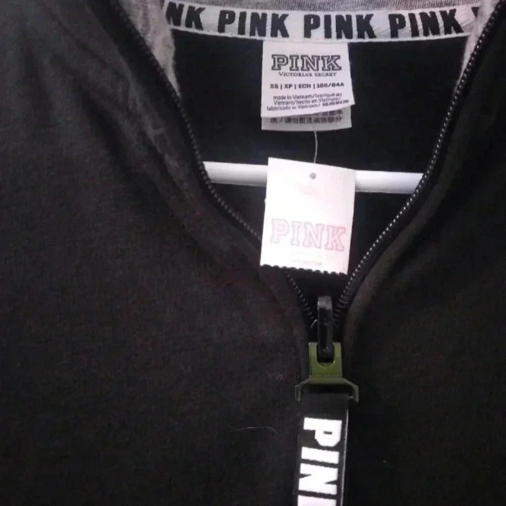 Vs pink 1/2 zip pullover oversized X-small NWT - Picture 5 of 5